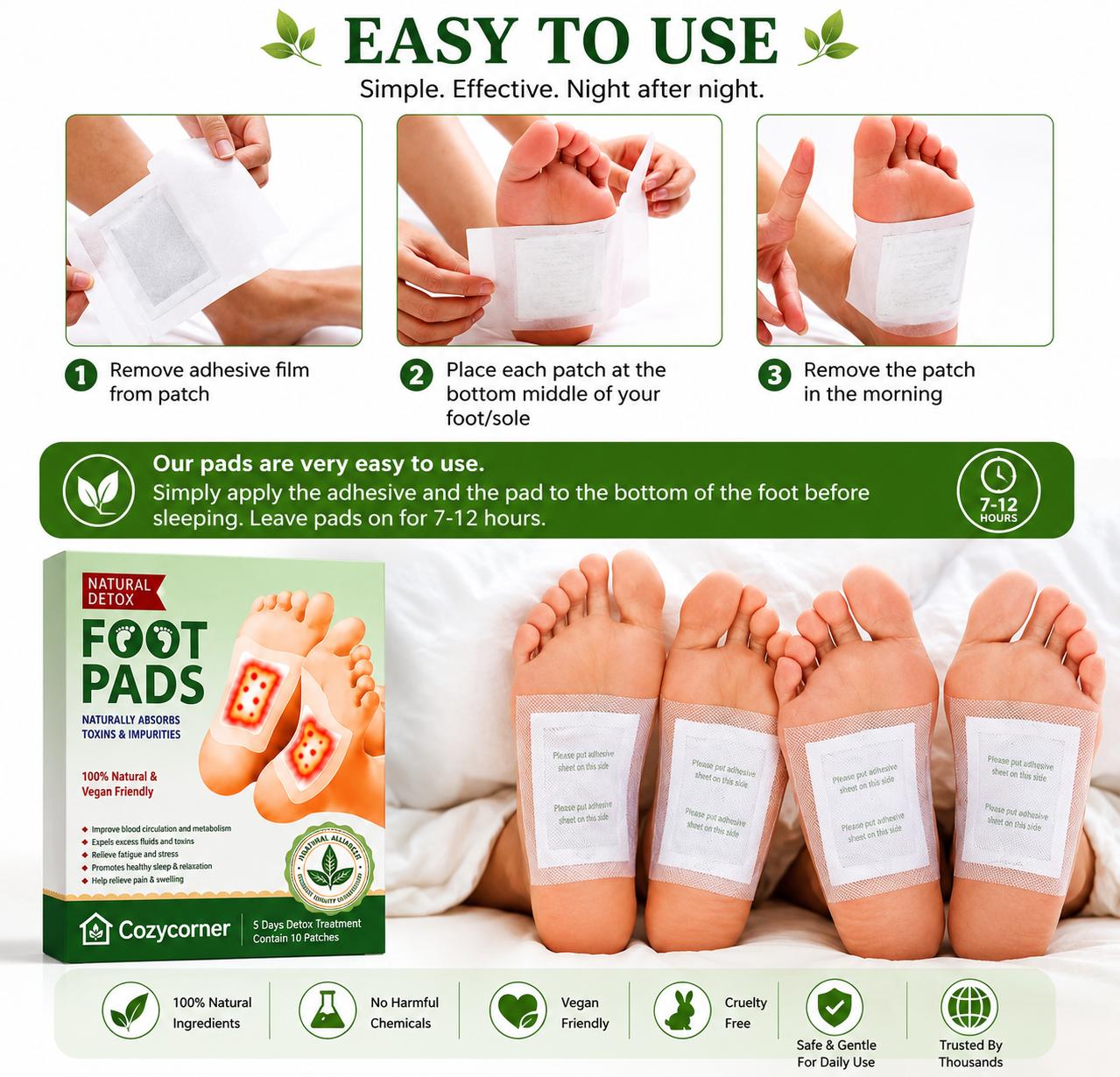 Cozycorner™ Detox Foot Patches Herbal🌿(Pack of 20) Buy 1 Get 1 FREE