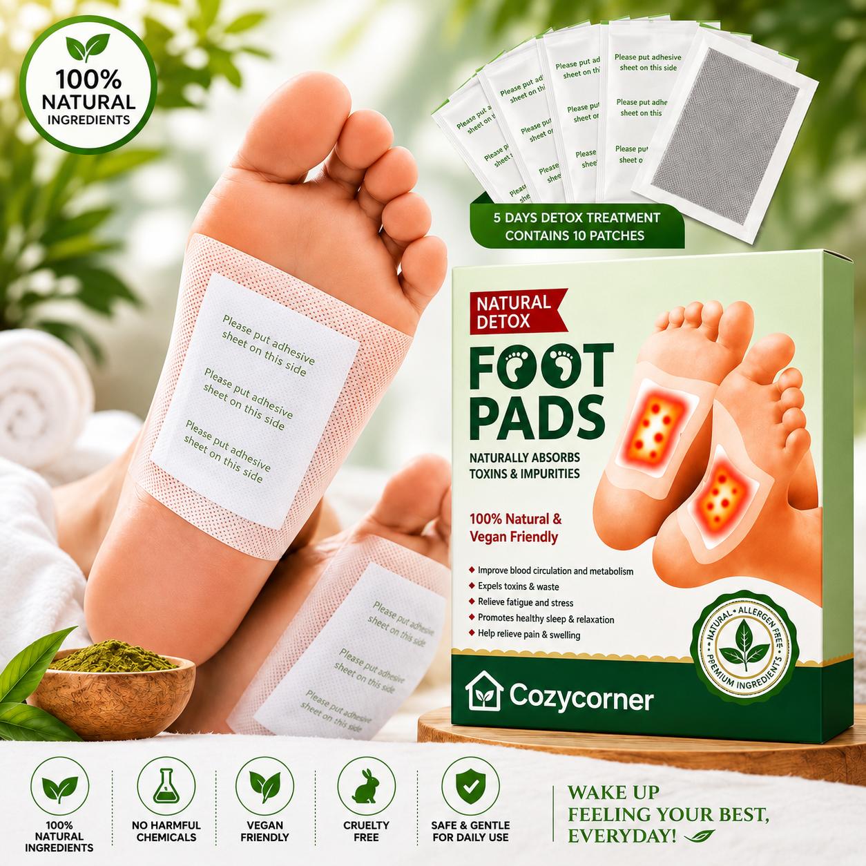 Cozycorner™ Detox Foot Patches Herbal🌿(Pack of 20) Buy 1 Get 1 FREE
